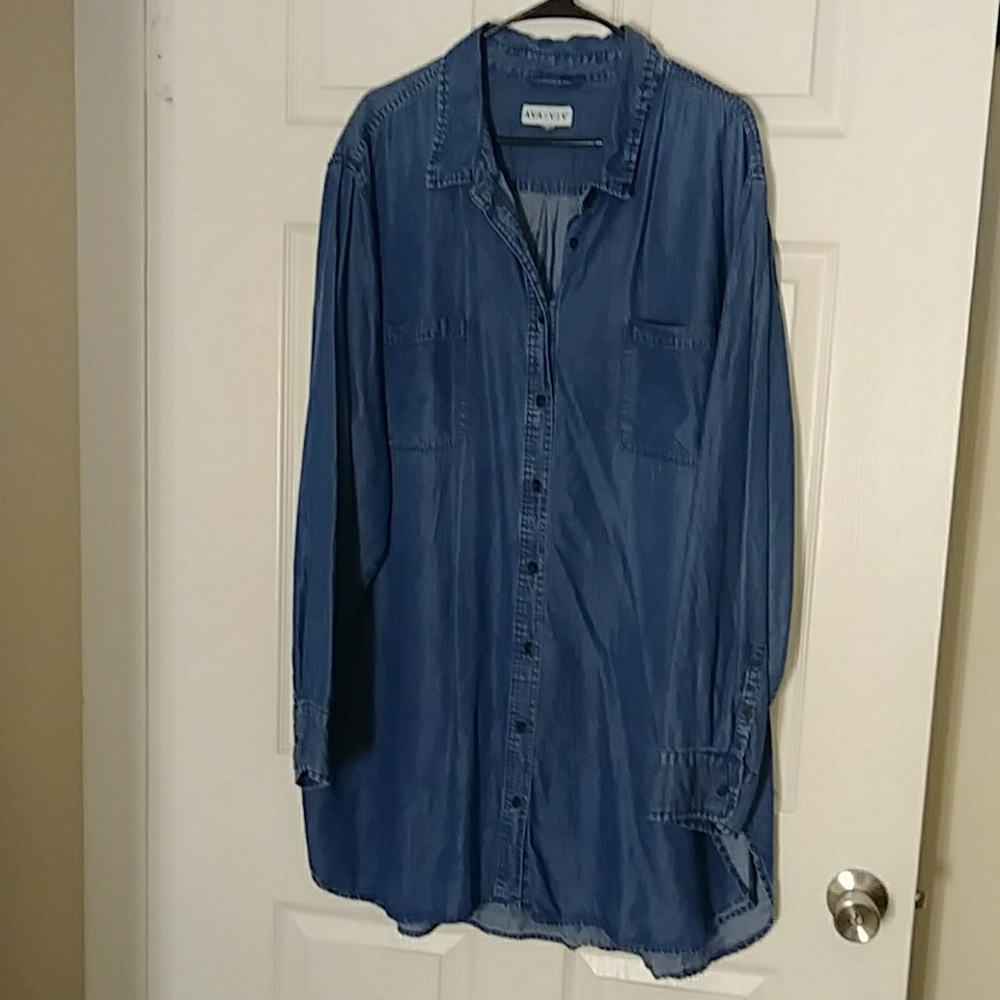 Denim tunic top